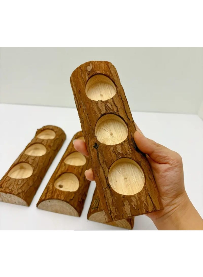 إل ديس طقم من 4 حوامل شموع خشبية – طول كل واحد 18.8–19.81 سم – لتزيين أعياد الميلاد، عيد الميلاد، الهالوين، عيد الحب، حفلات الزفاف والمناسبات - Image 2